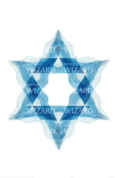Abstract Blue Star Tattoo Illustration