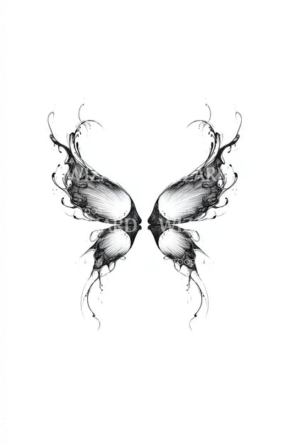 Abstract Butterfly Wings Tattoo Idea
