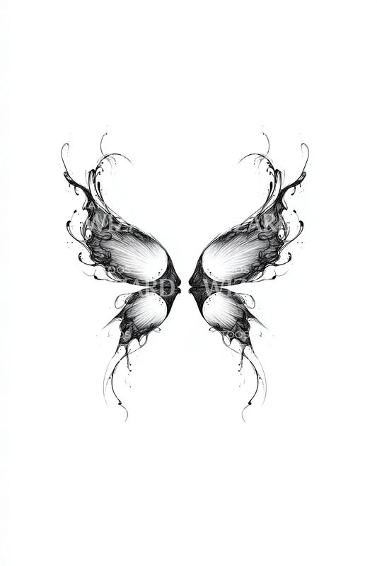 Abstract Butterfly Wings Tattoo Idea