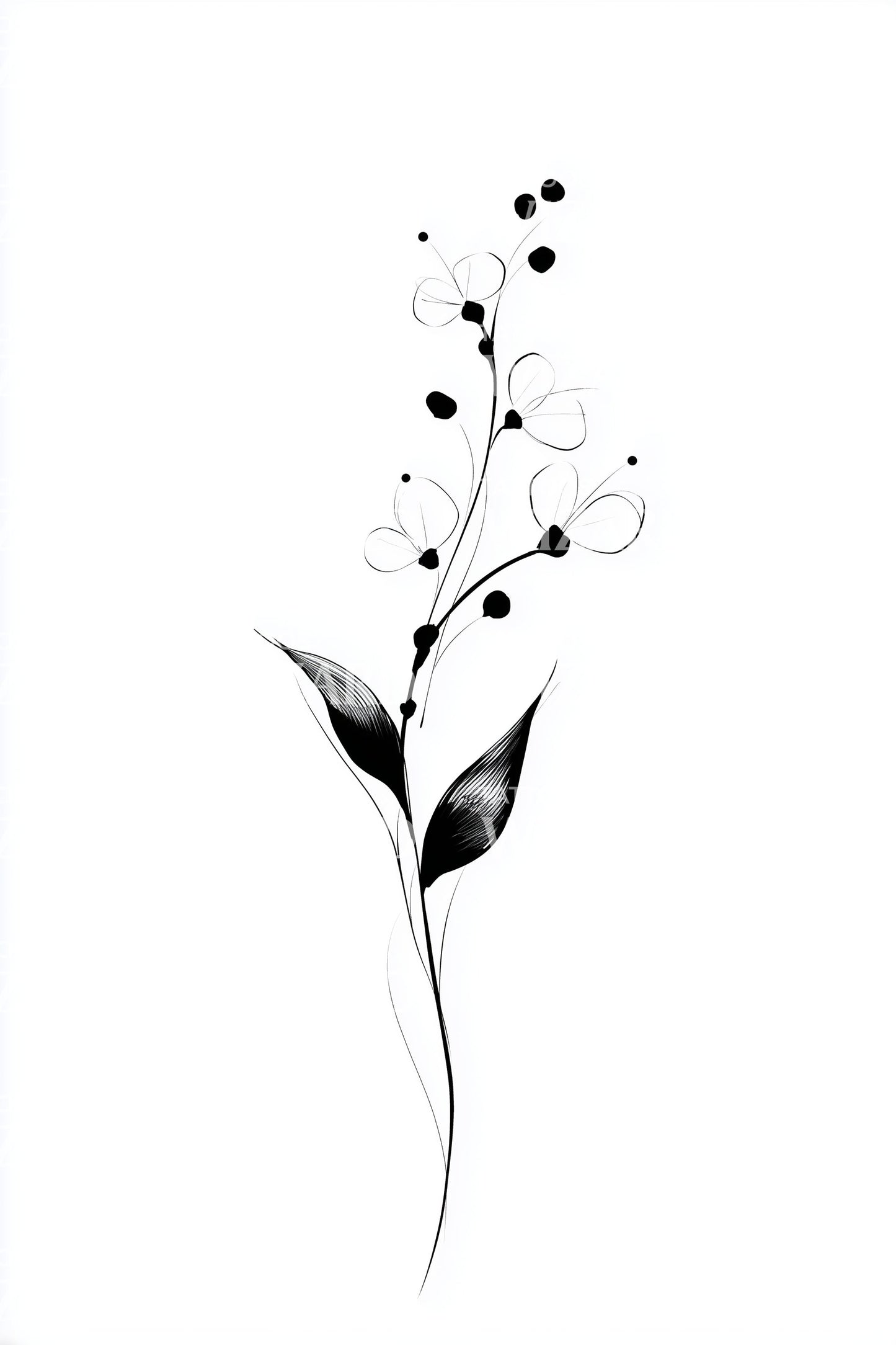 Abstract Dot Branch Tattoo Design