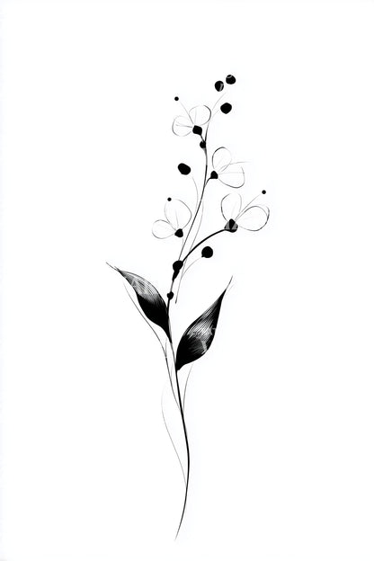 Abstraktes Punkt-Zweige-Tattoo-Design
