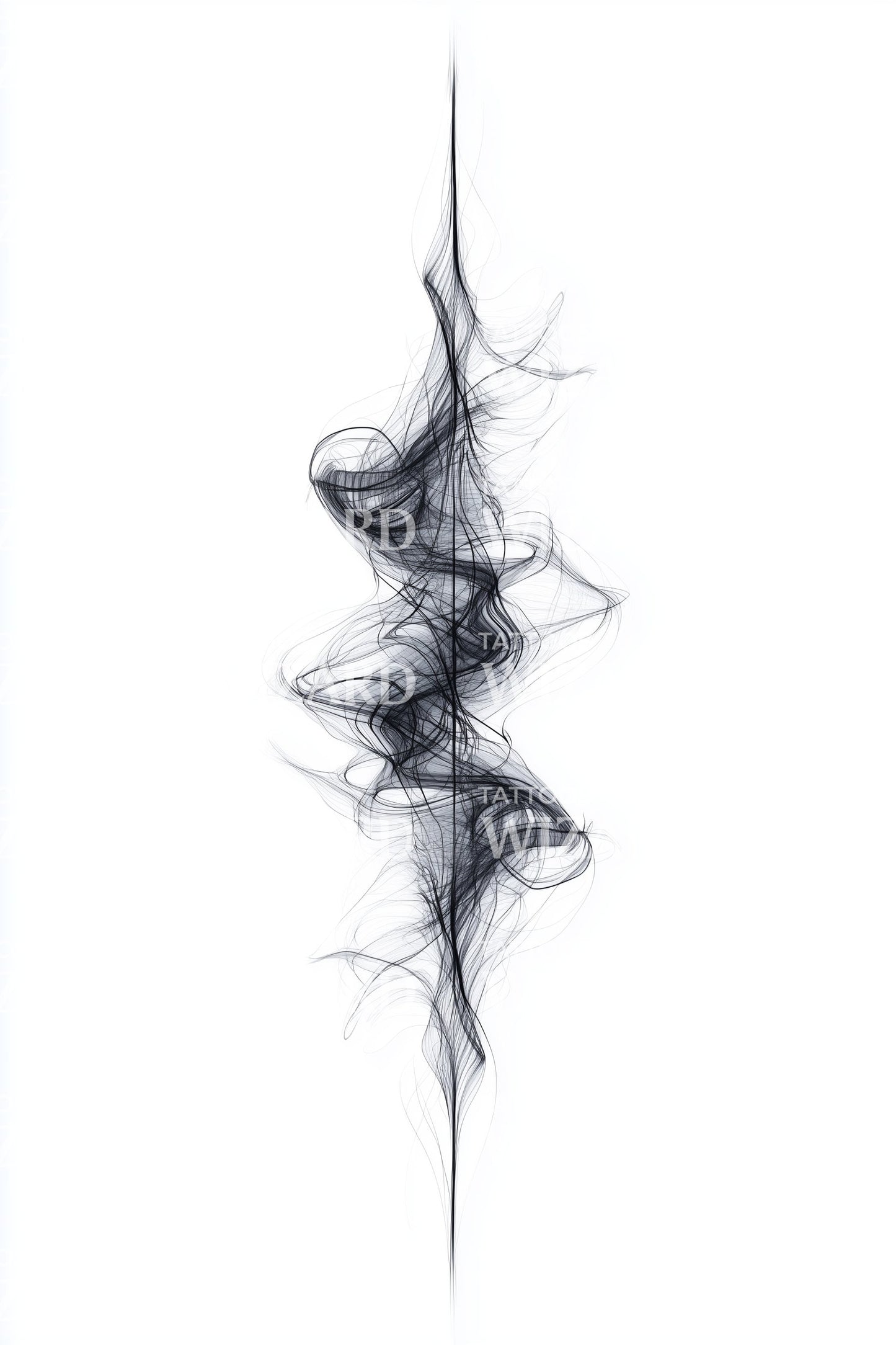 Abstract Energy Spine Tattoo Design