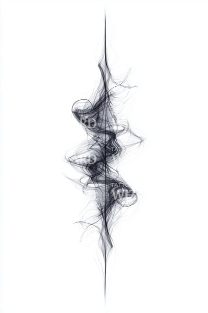 Abstract Energy Spine Tattoo Design