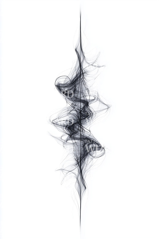 Abstract Energy Spine Tattoo Design