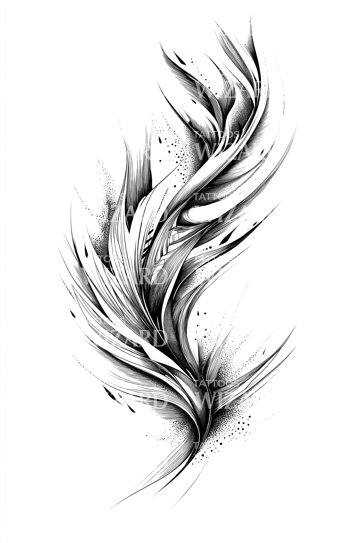 Abstracte Veer Werveling Tatoeage Ontwerp