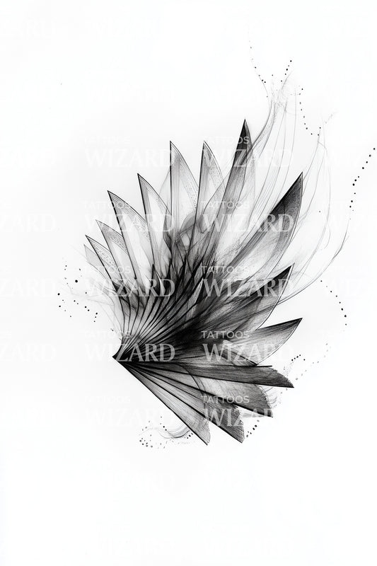 Abstract Feather Wing Tattoo Design