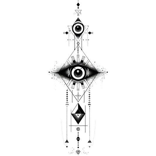 Abstract Geometry of Vision and Enlightenment Tattoo Design