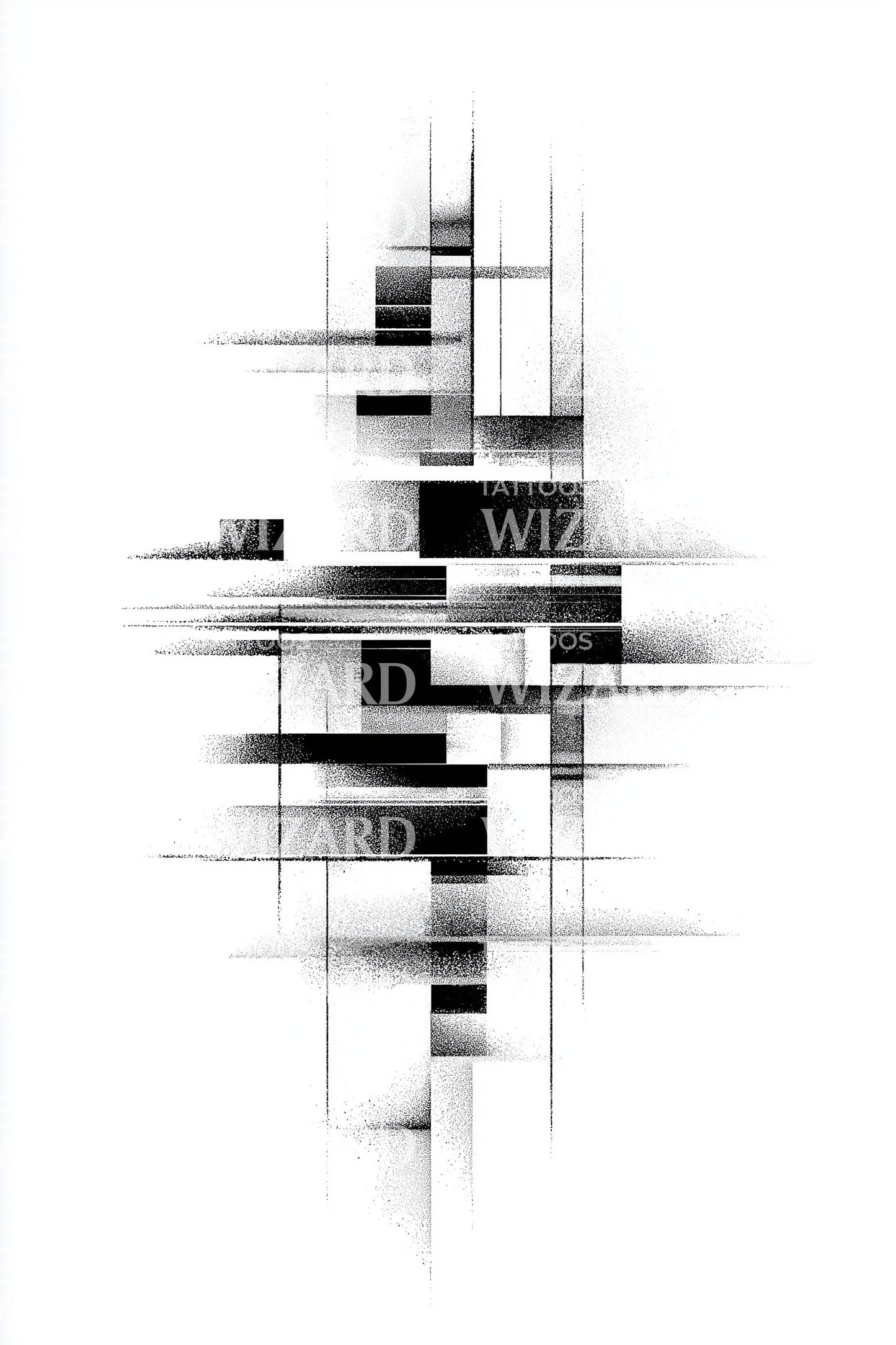 Abstract Glitch Blocks Tattoo Design