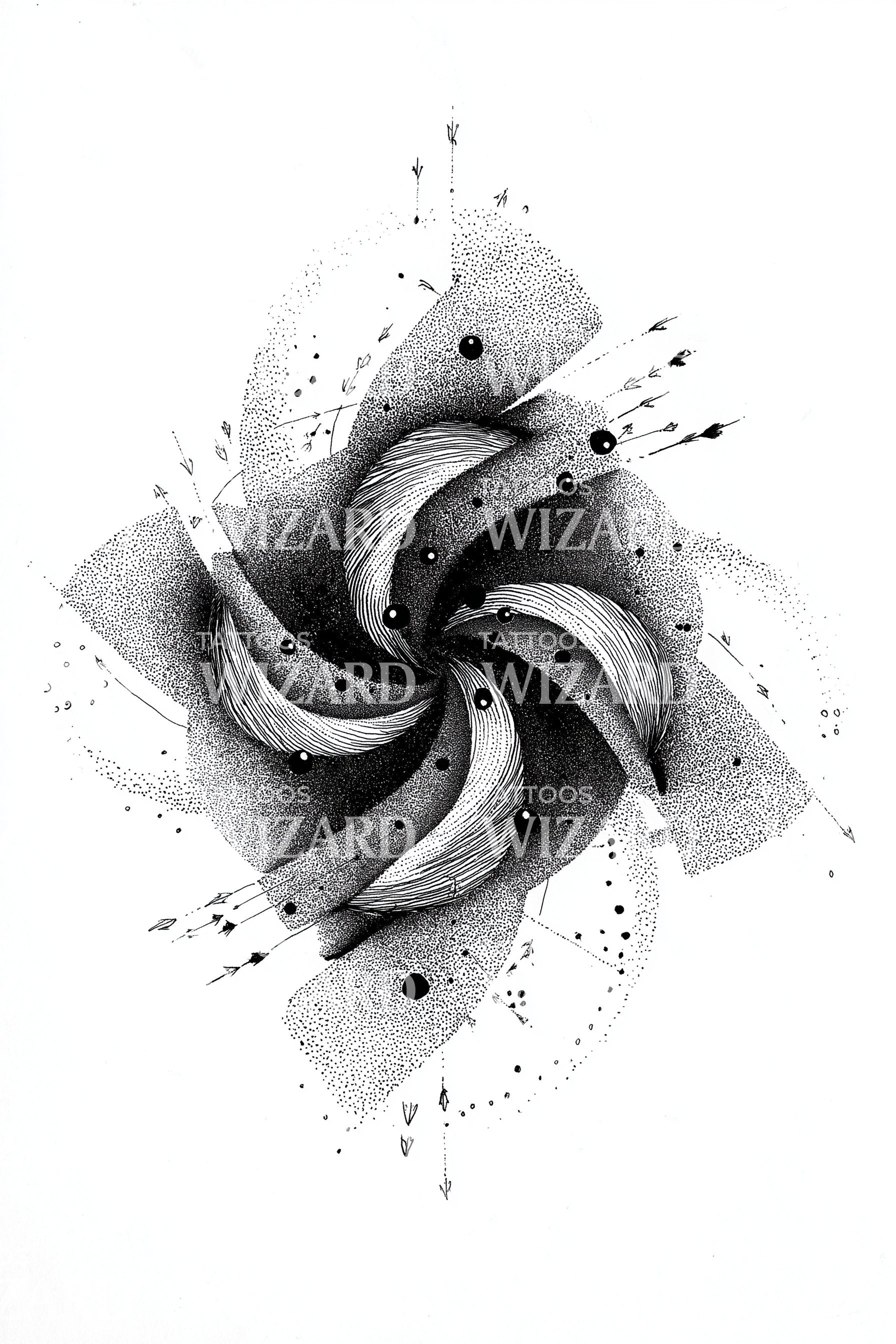 Abstract Ink Swirl Tattoo Illustration – Tattoos Wizard Designs