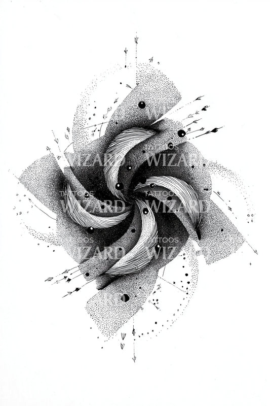 Abstract Ink Swirl Tattoo Illustration
