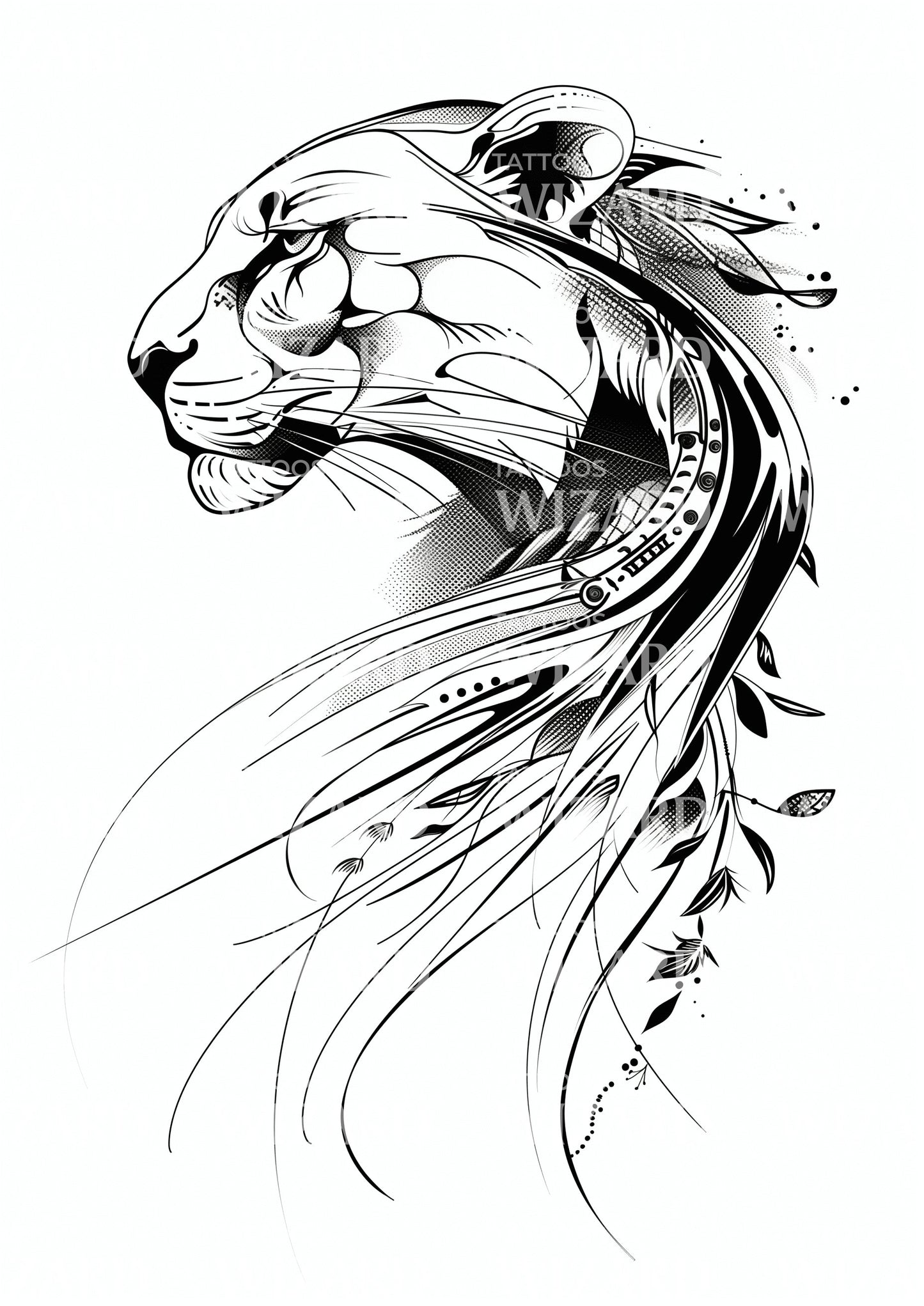 Abstract Leopard Tattoo Design