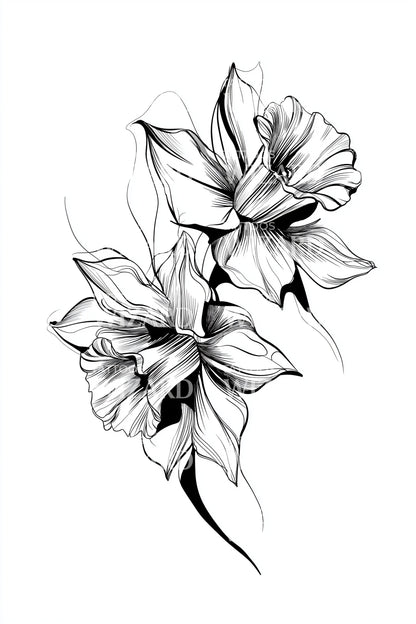 Abstract Lelie Drift Tattoo Idee