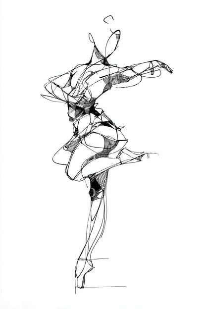 Abstract Line Dancer Tattoo Design