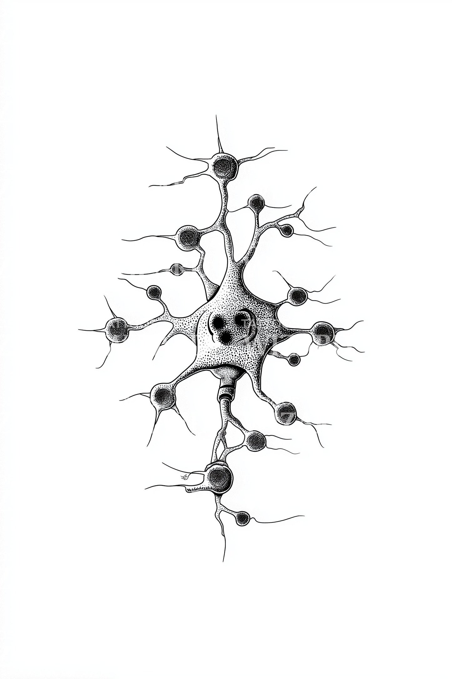 Abstract Neuron Branch Tattoo Illustration