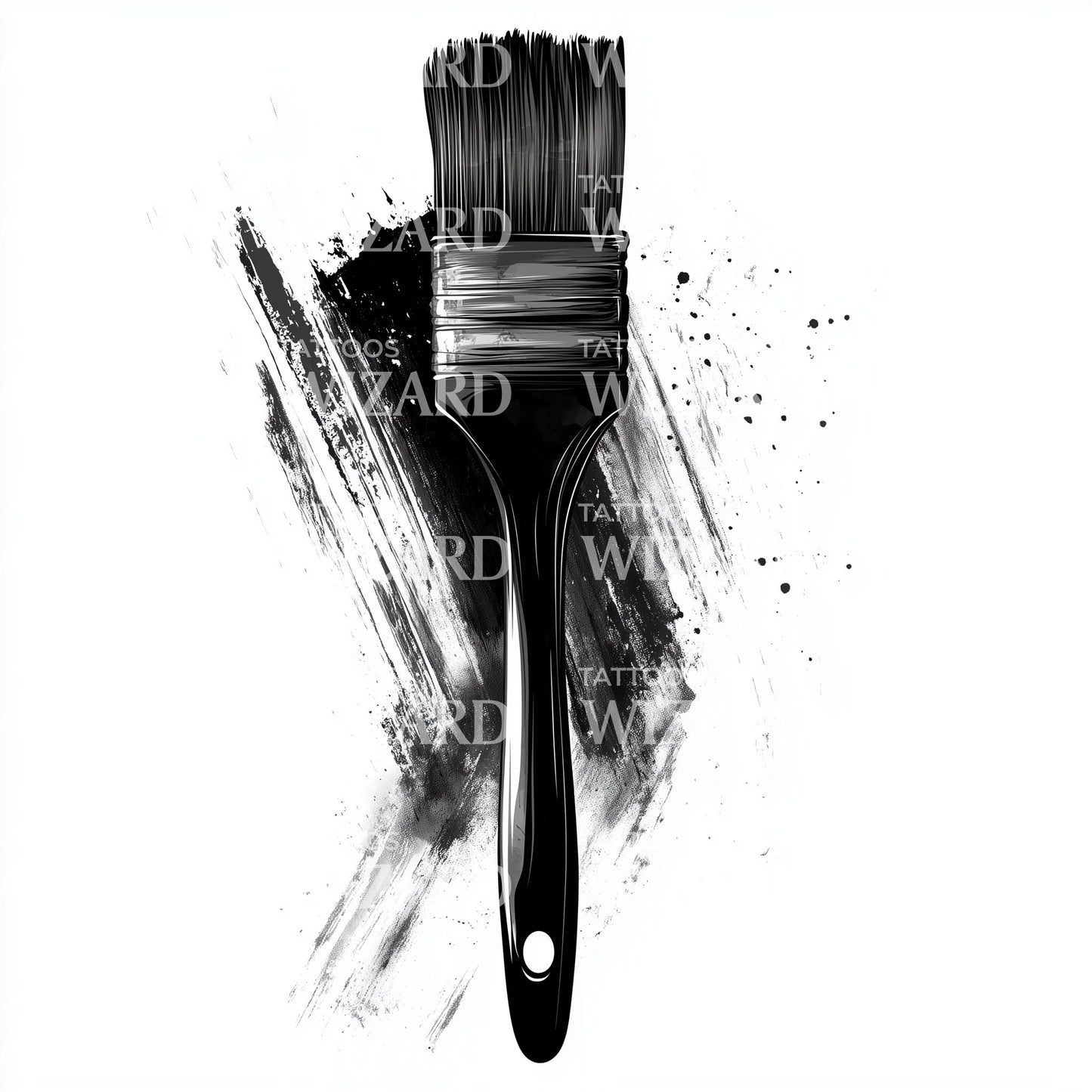 Abstract Paintbrush Tattoo Illustration