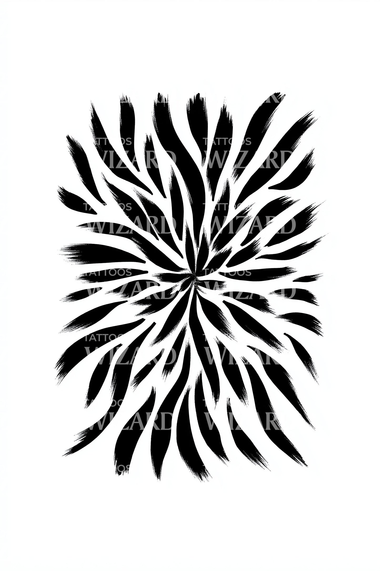 Diseño de tatuaje abstracto de pelusa de pétalo
