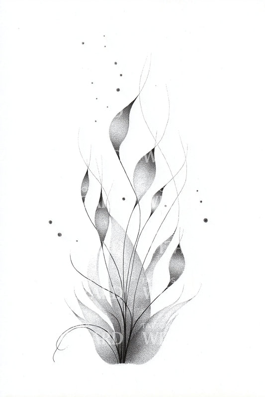Abstract Reed Flame Tattoo Design