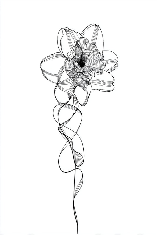 Abstract Ribbon Petal Tattoo Idea