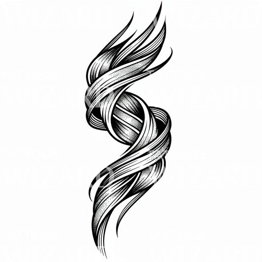 Abstract Ribbon Spiral Tattoo Design