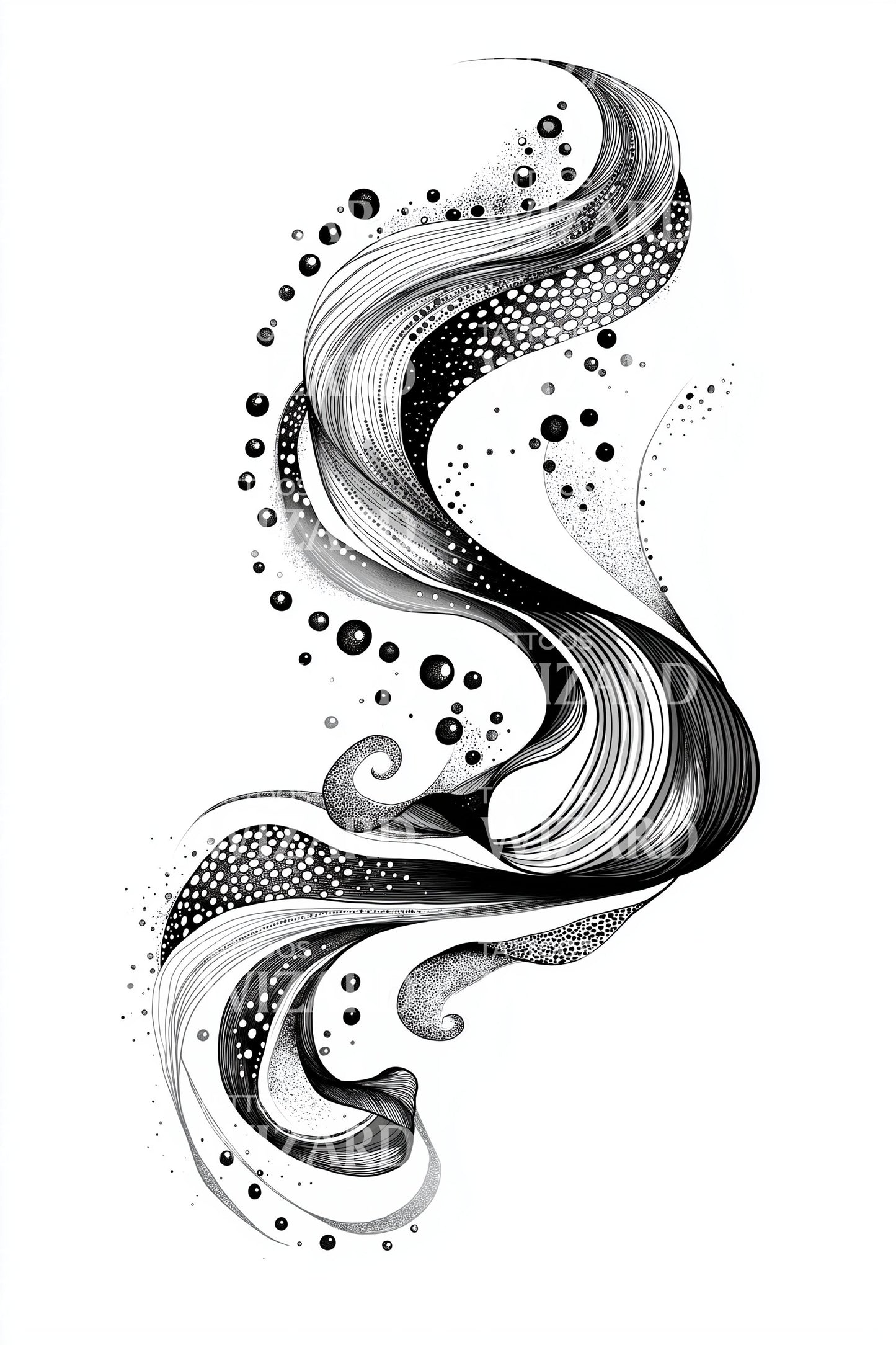 Abstract Ribbon Swirls Tattoo Design