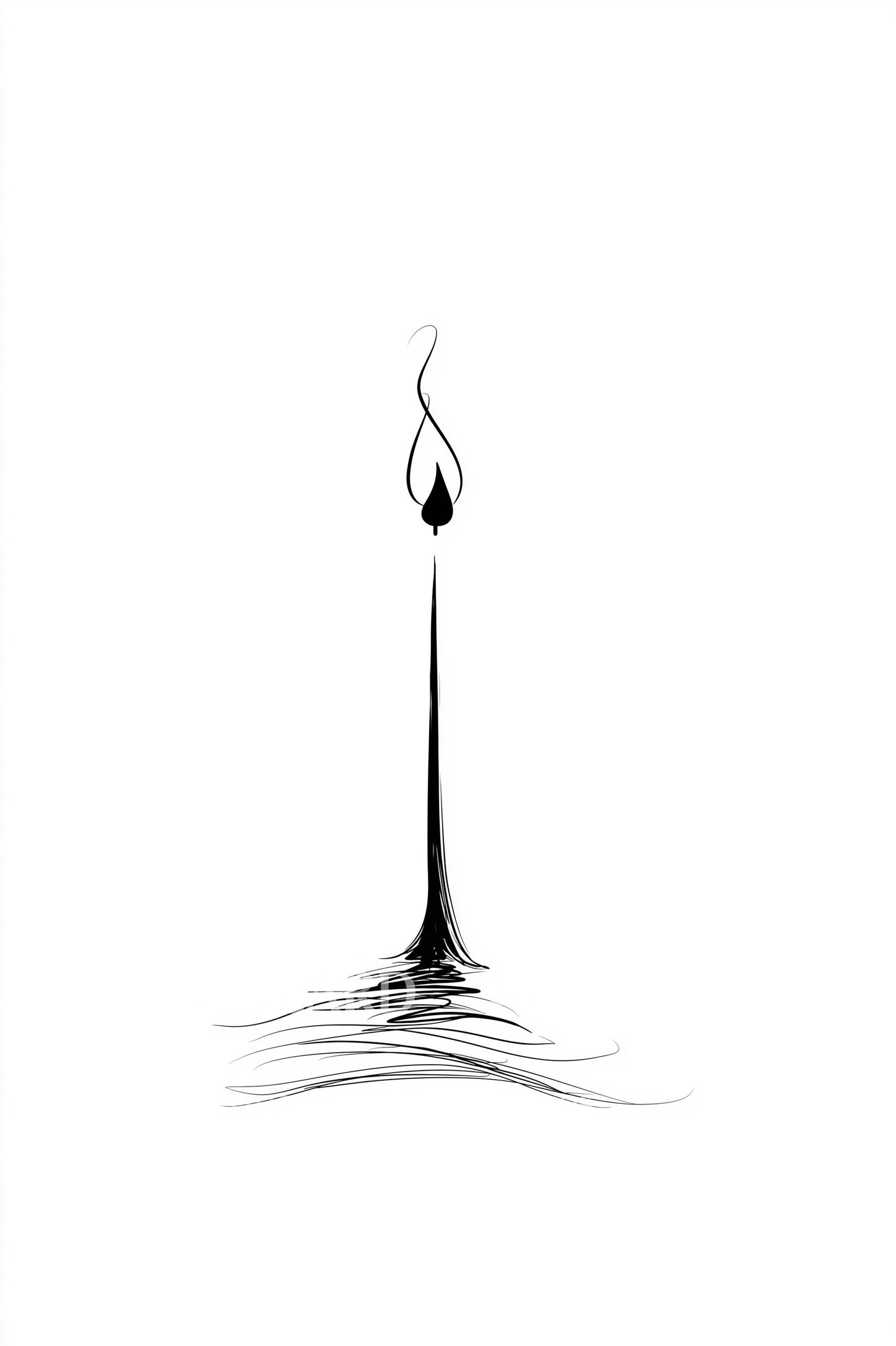 Abstract Rising Flame Tattoo Design