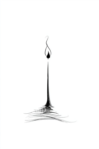 Abstract Rising Flame Tattoo Design