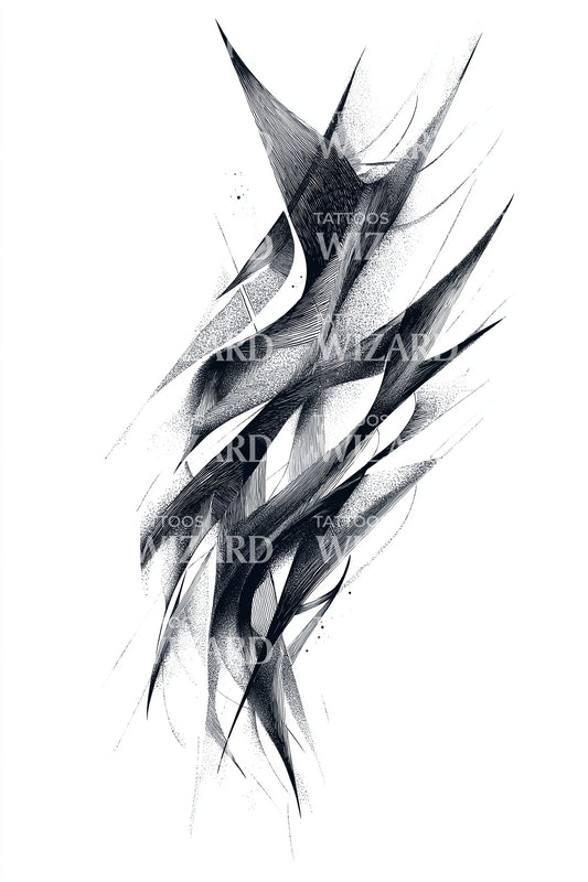 Abstracte Slash Scherven Tatoeage Ontwerp