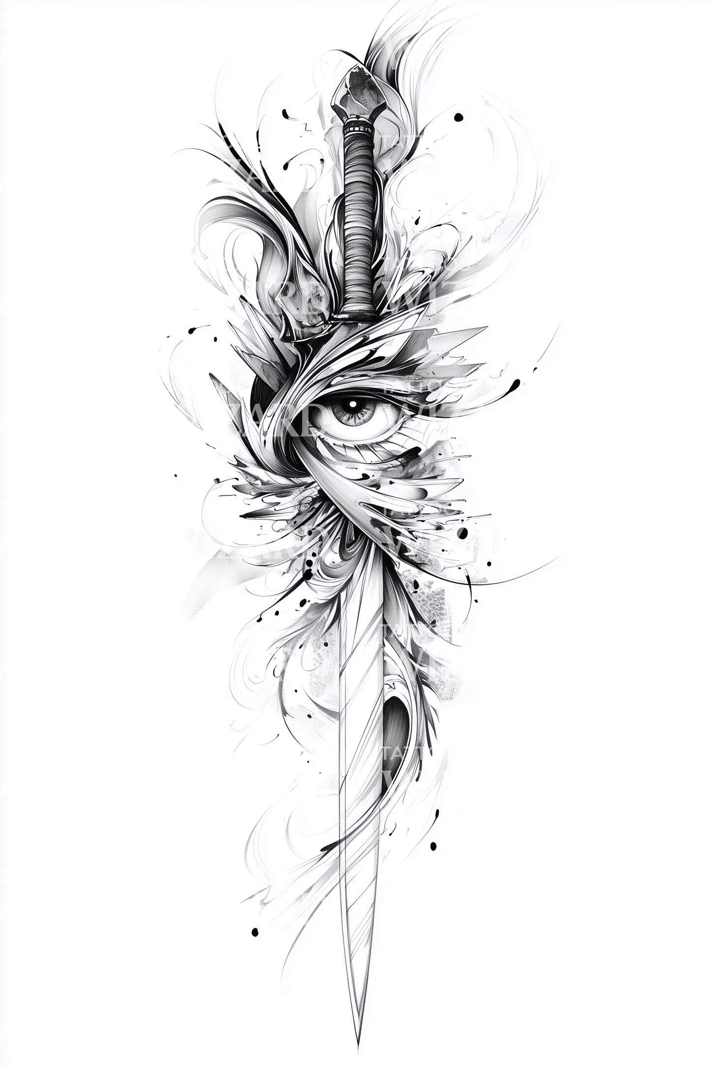 Abstracte rookexplosie tatoeage ontwerp