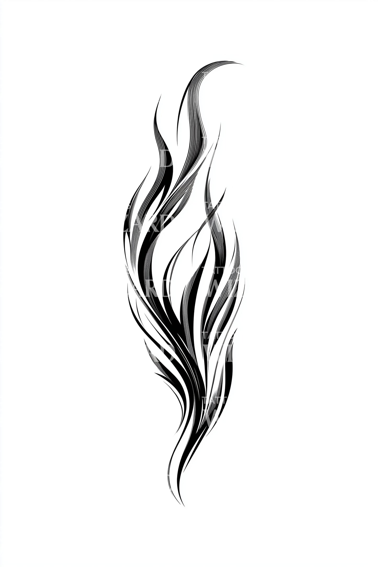 Abstract Smoke Flame Tattoo Design