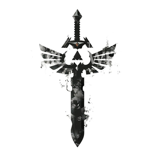 Conception de tatouage inspirée de l'épée abstraite Zelda