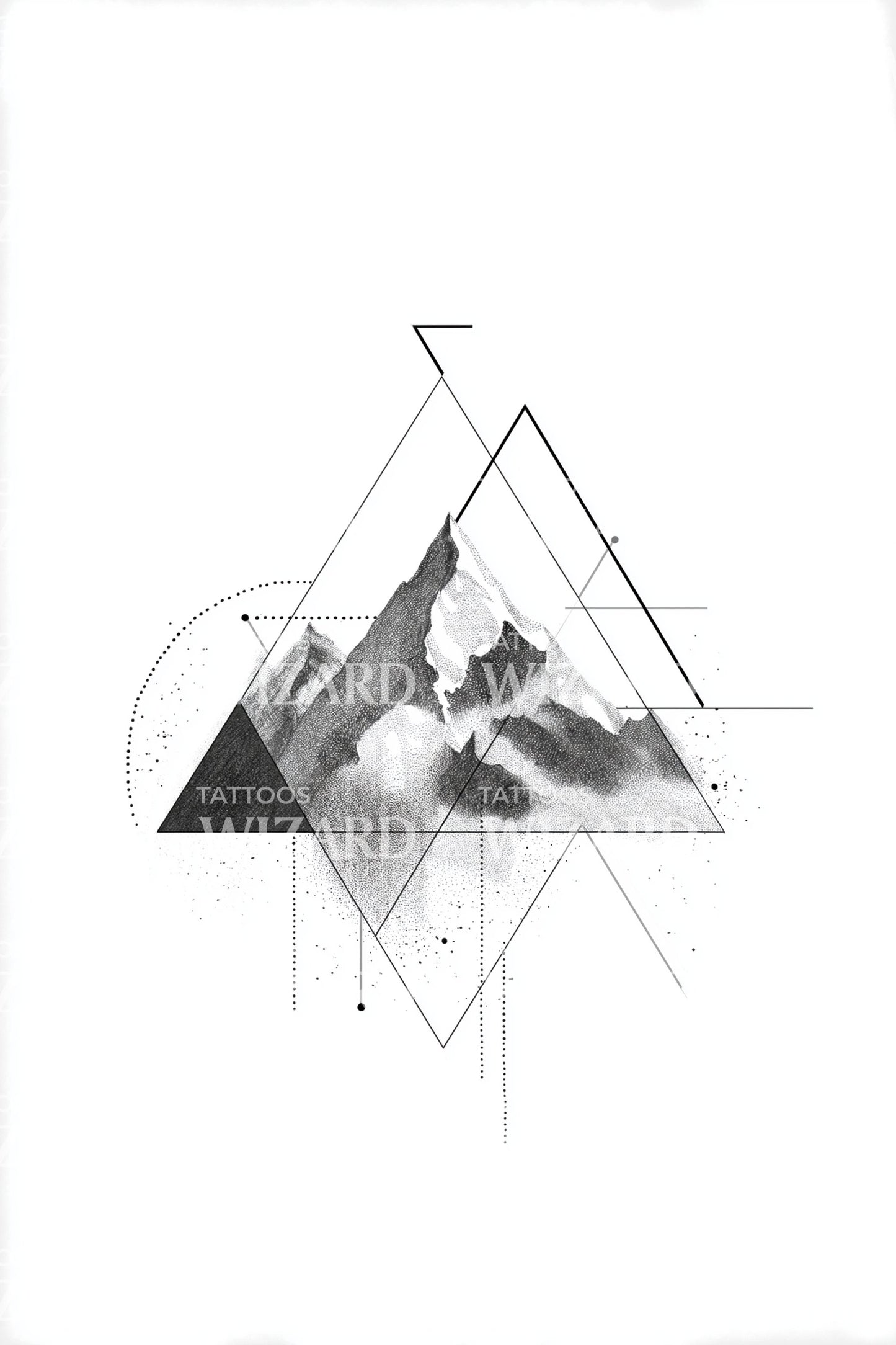 Abstract Triangle Collage Tattoo Design