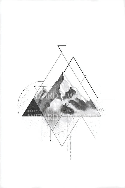 Abstract Triangle Collage Tattoo Design