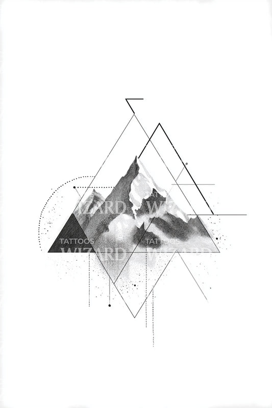 Abstract Triangle Collage Tattoo Design