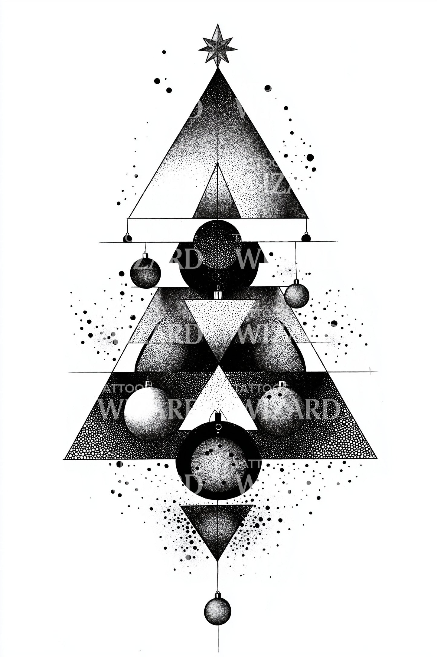 Abstract Triangle Ornament Tree Tattoo Illustration