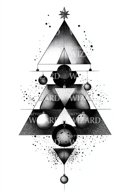 Abstract Triangle Ornament Tree Tattoo Illustration