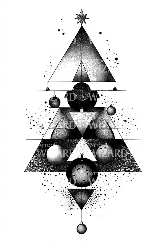 Abstract Triangle Ornament Tree Tattoo Illustration