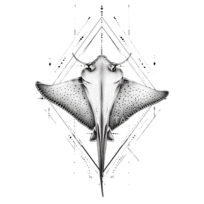 Dotwork Stingray Tattoo Design