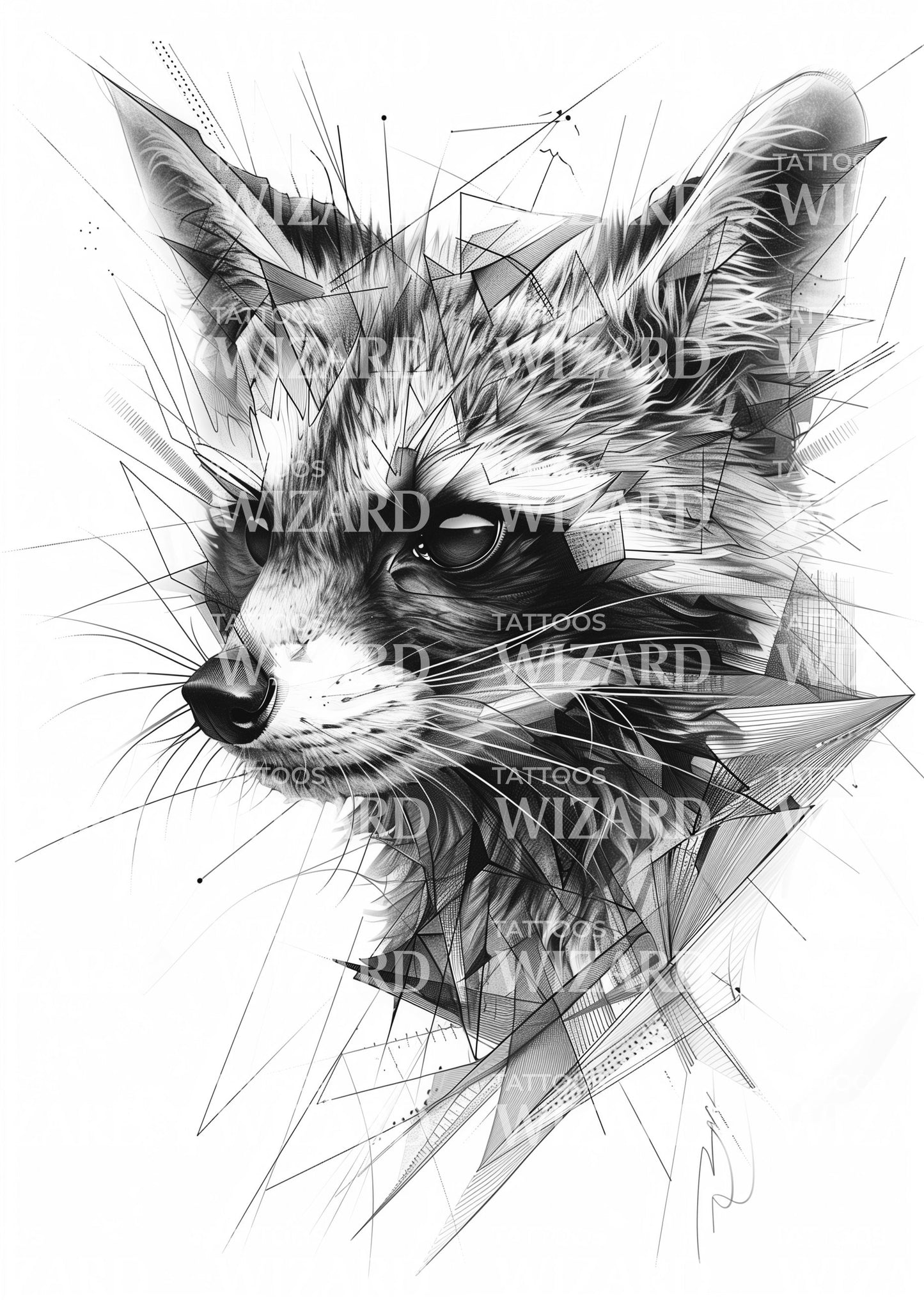 Adventurous Raccoon Sketch Tattoo Idea