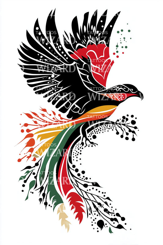 Afrikansk frihetsfugltatoveringsdesign