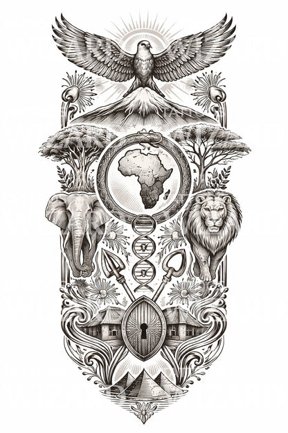 African Heritage Totem Tattoo Design