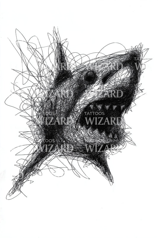 Aggressive Shark Head Tattoo Design