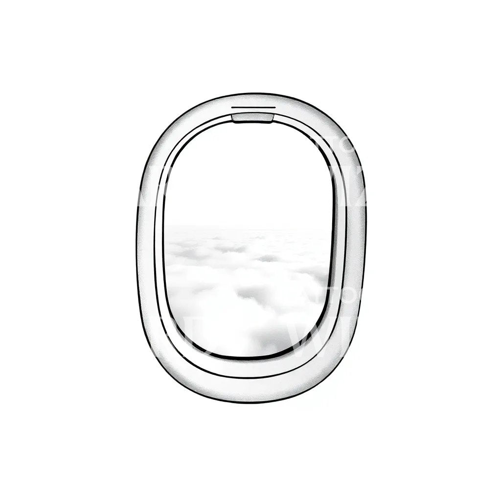 Airplane Window Tattoo Design