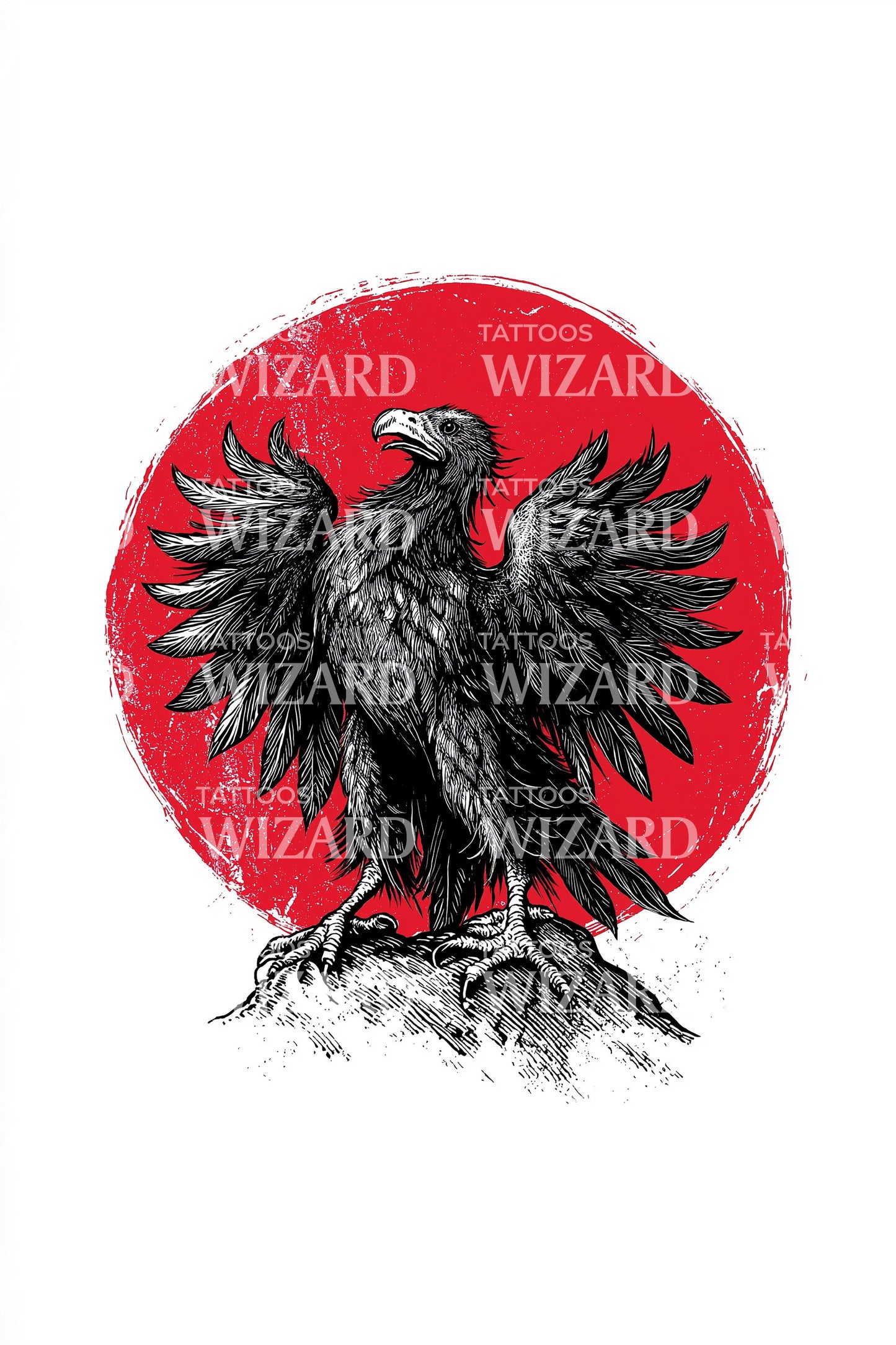 Albanian Eagle Sun Tattoo Design