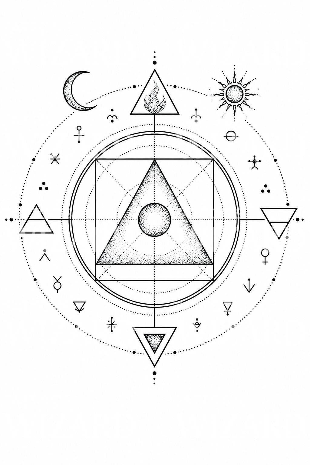 Alchemy Philosopher Stone Tattoo Design