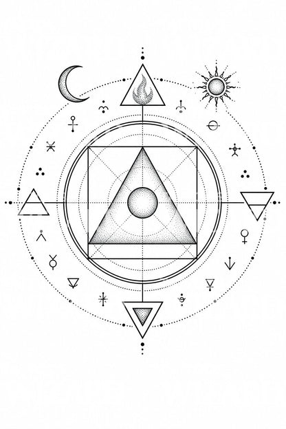 Alchemy Philosopher Stone Tattoo Design
