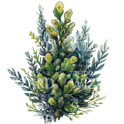 Algae Bouquet Tattoo Design