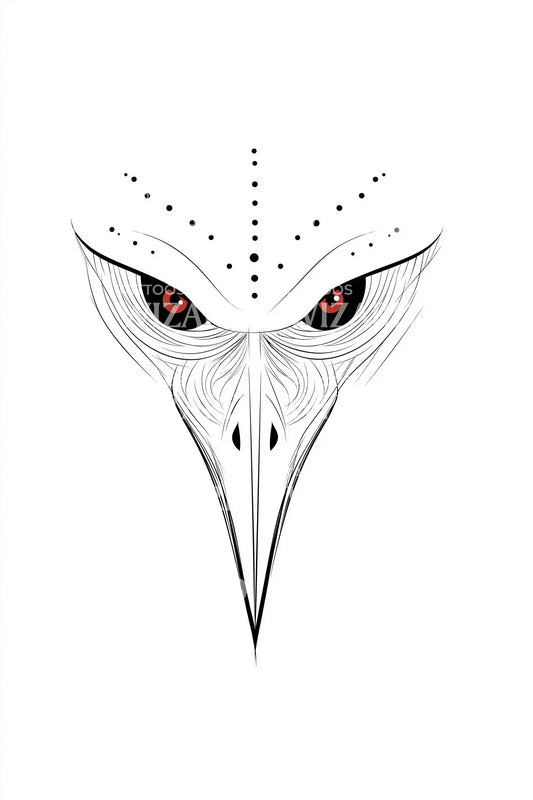 Alien Raben Maske Tattoo Design