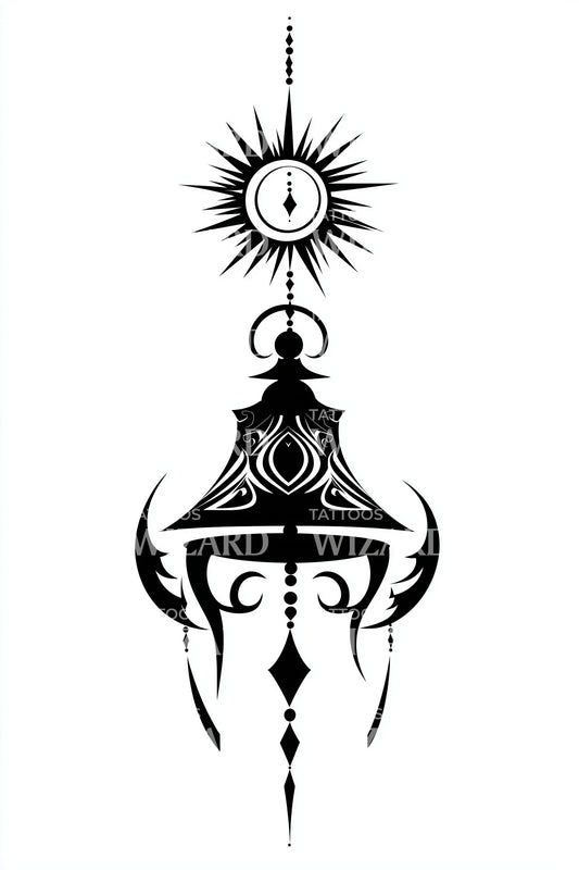 All Seeing Pendant Tattoo Illustration