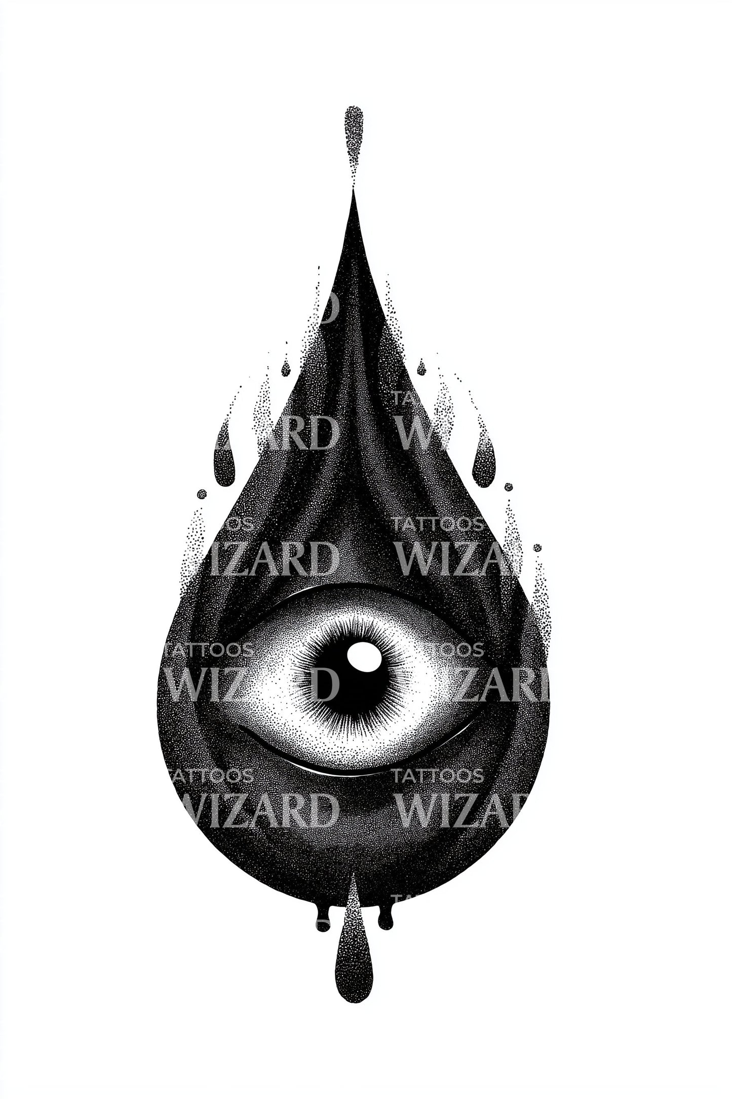 All Seeing Tear Tattoo Illustration