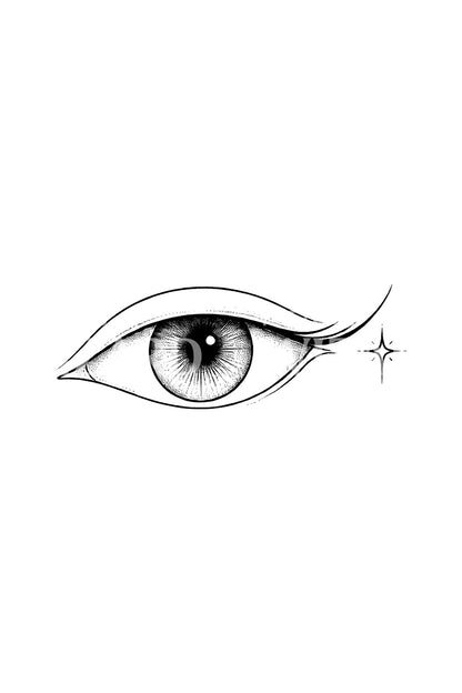 Tattoo-Idee: Mandelförmiges Auge mit Glitzern